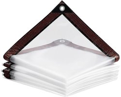 Waterdicht zeildoek, transparant waterdicht geweven doek met perforaties, multifunctioneel waterdicht zeildoek, beschermend doek, tentdoek, 2x4 meter