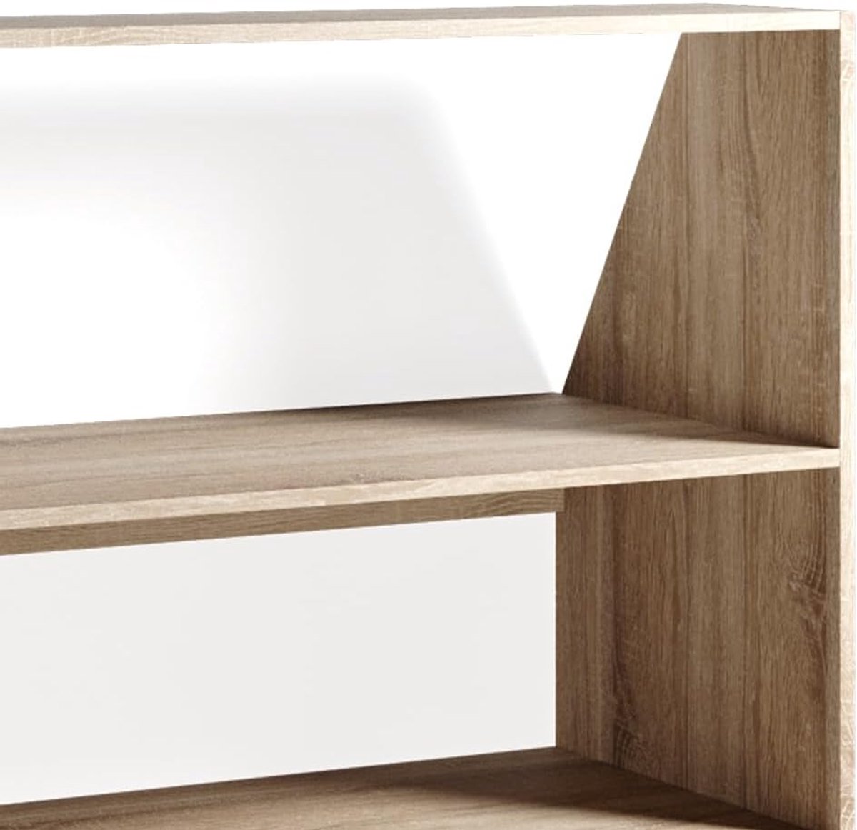 Dakkapelkast voor schuine daken – Casa Velluto Sonoma 90x100 cm – Wand- en Vrijstaande Boekenplank, Ruimtebesparende Nichekast, Moderne Eiken Opbergkast voor Woonkamer, Slaapkamer en Thuiswerkplek