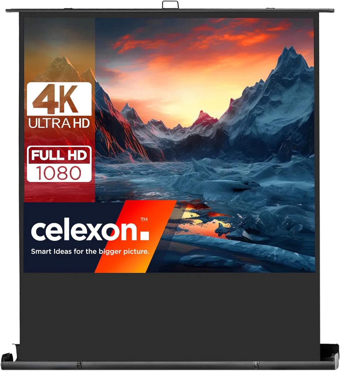 Zeer Mobiel Projectiescherm 160x120 cm met Gasveer in Stevige Koffer