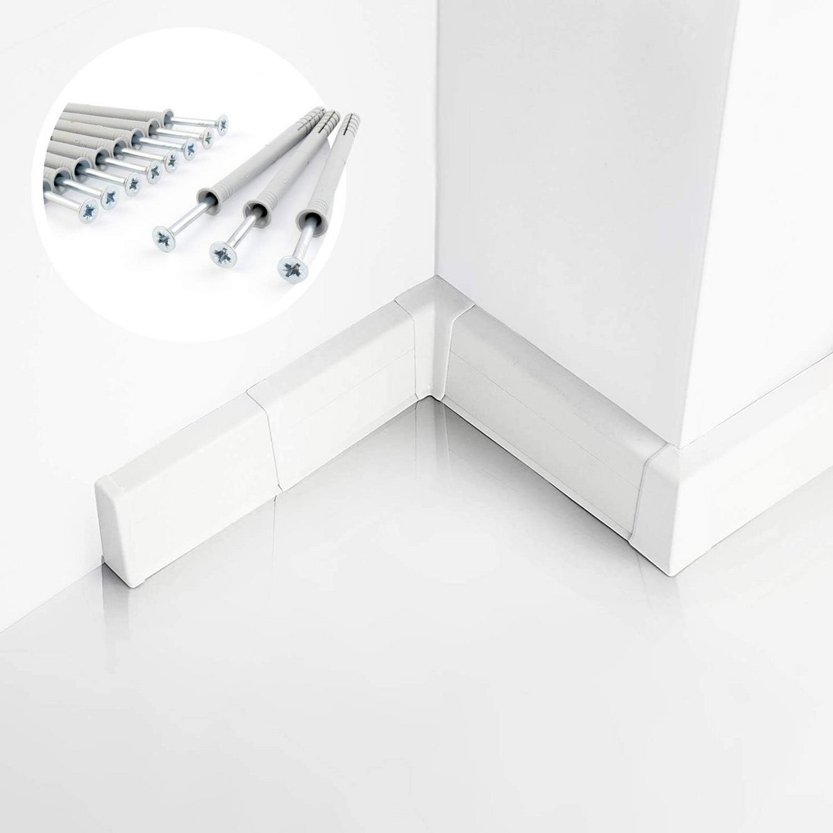 PVC Plinten in Laminaatlook 10 Meter Lengte 55 mm Hoog Voor Vloeren