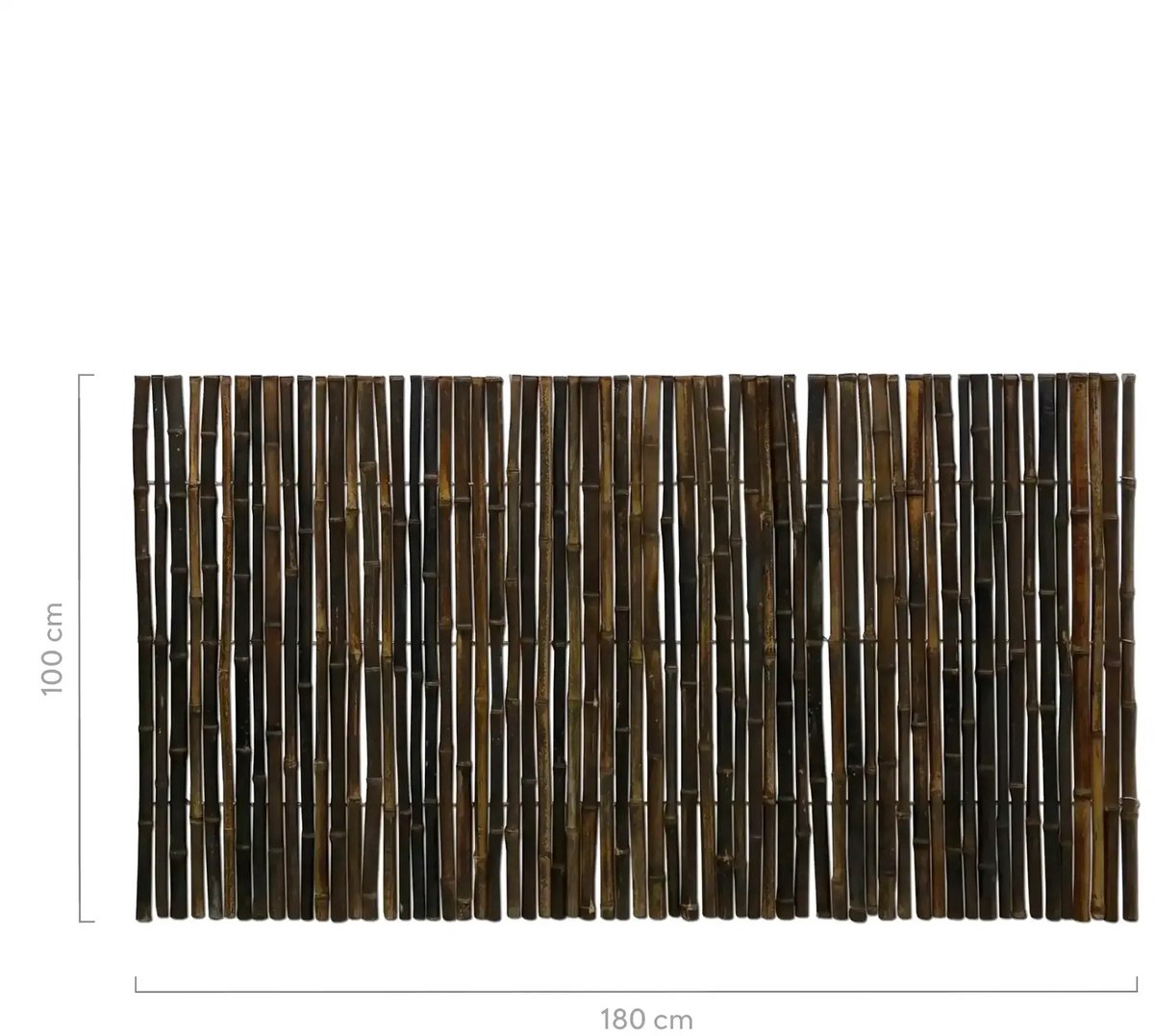 Masters of Bamboo® Bamboemat Large - 180 x 100 cm - Zwart - Bamboe schutting op rol - Balkonscherm