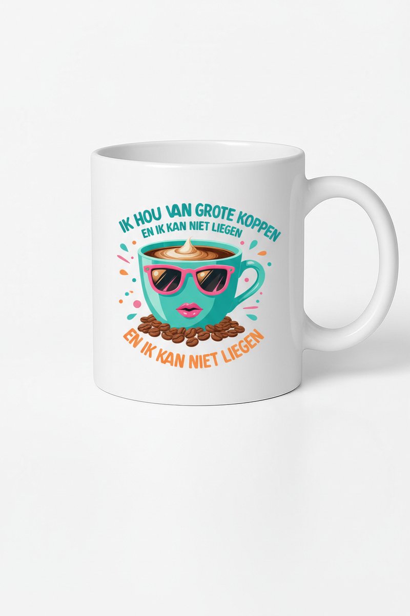 Ik Hou Van Grote Koppen Mok - Koffie Mok - Cadeau Idee