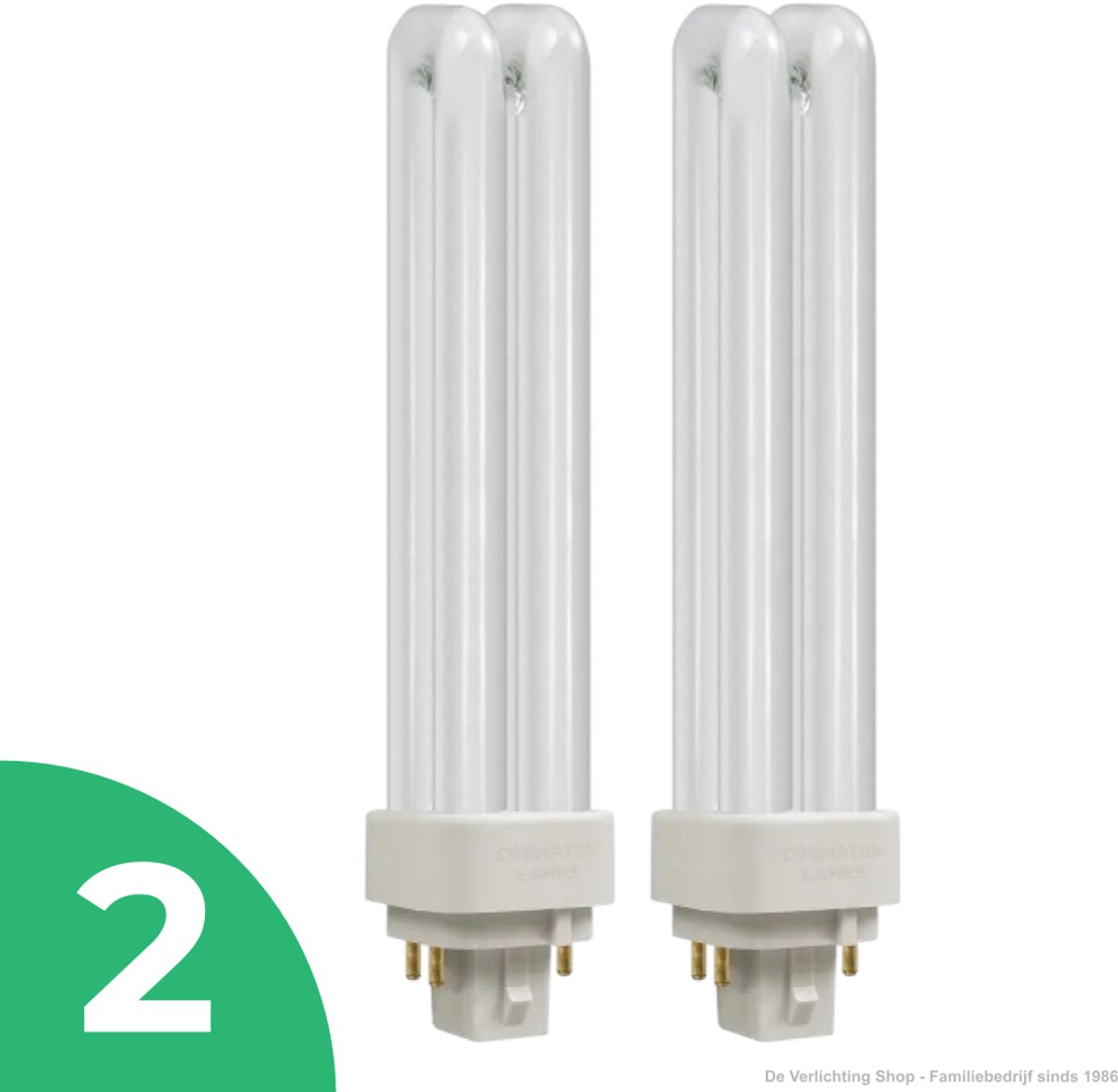 Sidef Stick Spaarlamp G24q-2 - 18W - Warm Wit Licht (2700K) - 1210 lm - 10 jaar - Niet Dimbaar - 2 stuks - Bespaar op energiekosten
