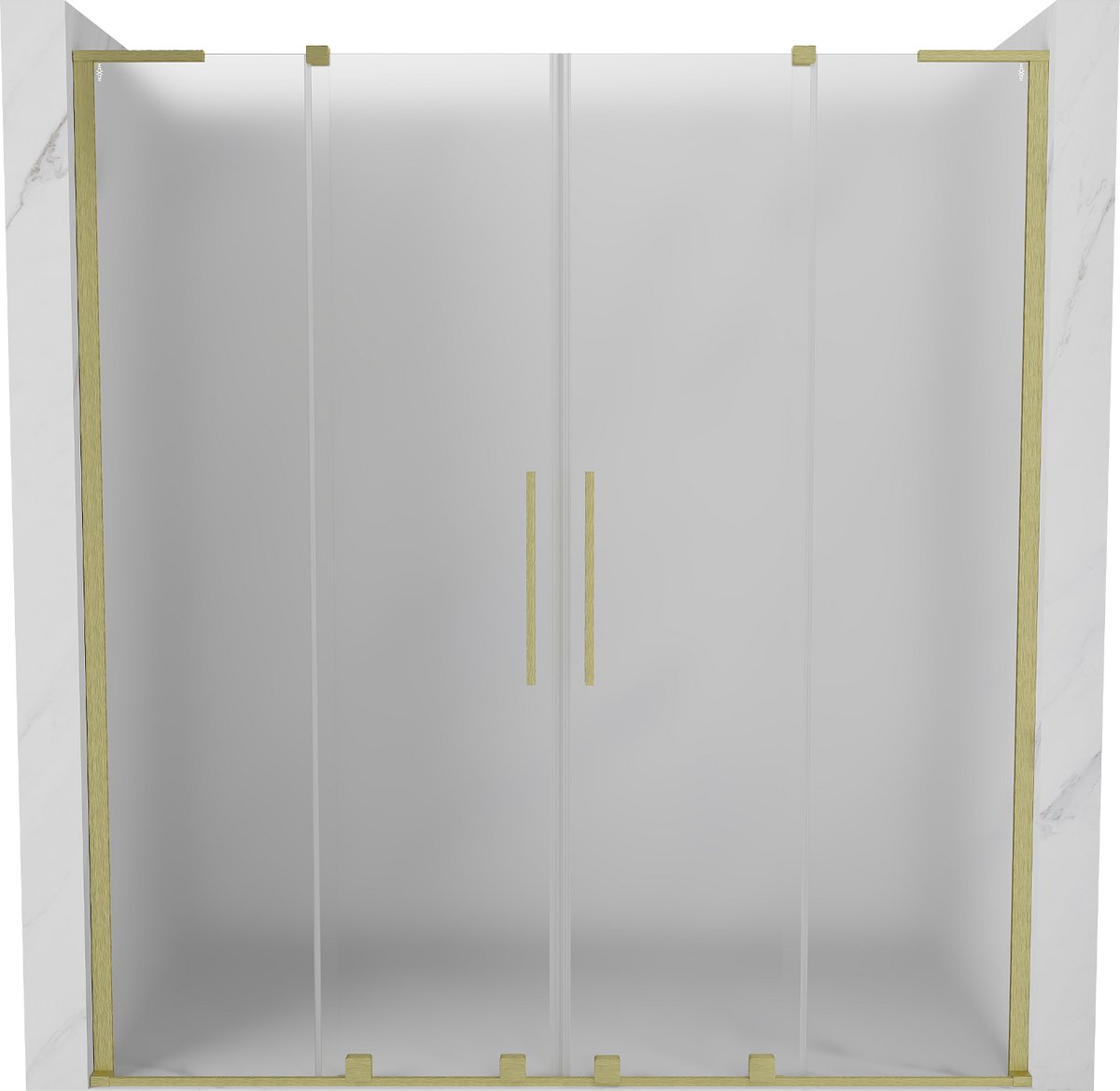 Mexen Velar L Duo schuifdouchedeur 180 , matglas, goud geborsteld - 871-180-003-32-55