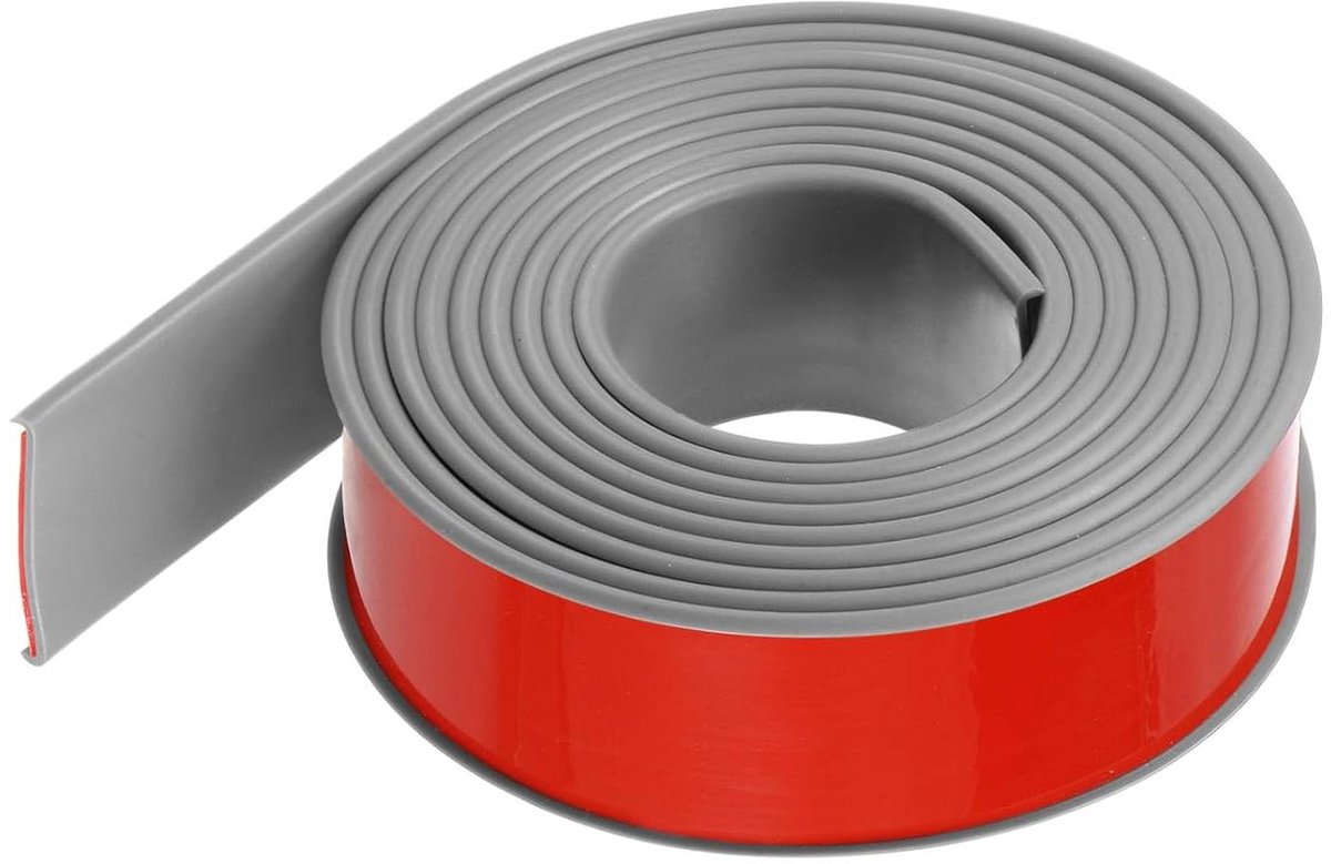 Allecta - U-vormige zelfklevende randband, 40 mm x 3000 mm, TPE-fineerrandbescherming, grijs