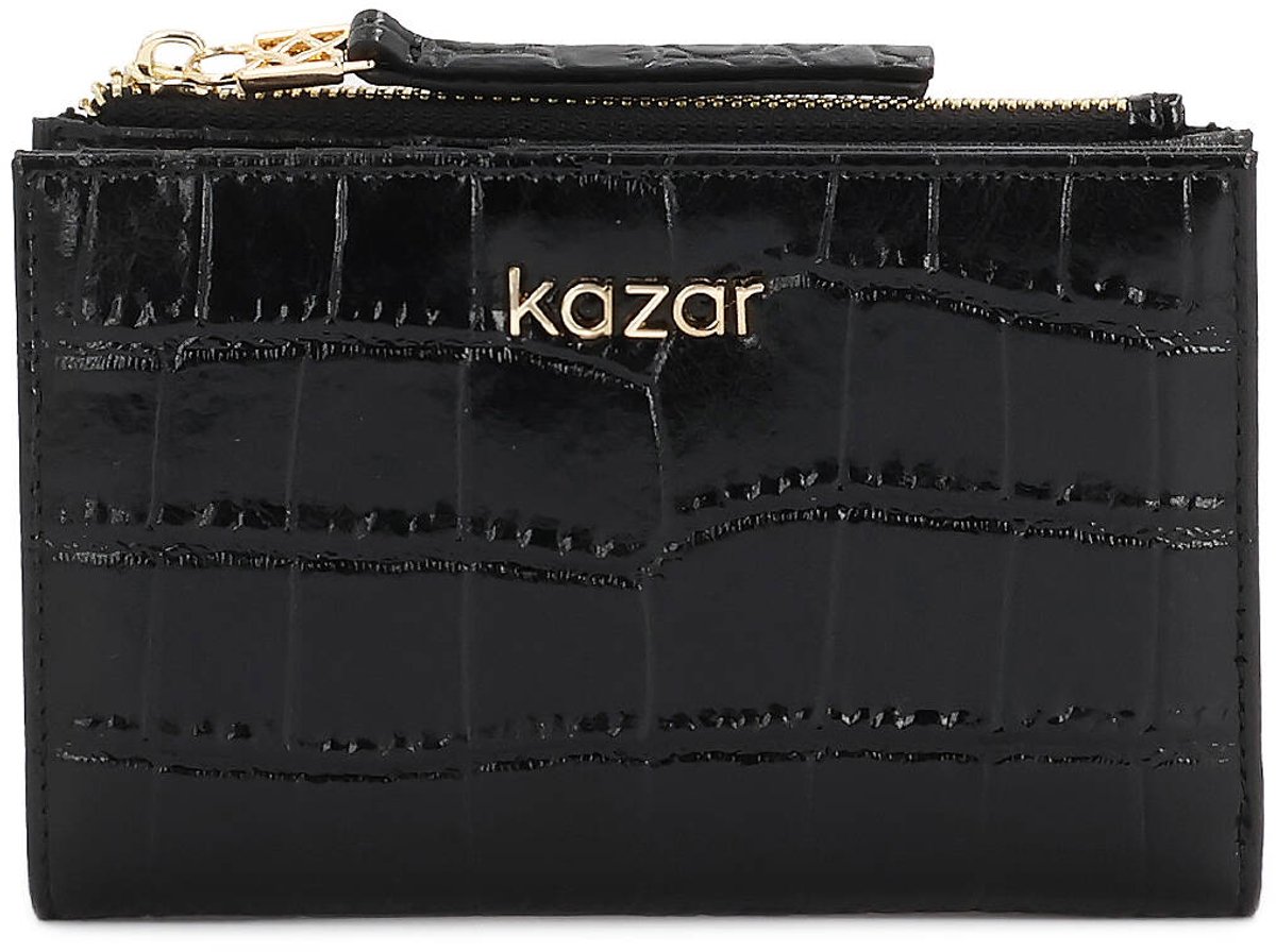 Women's black embossed leather wallet