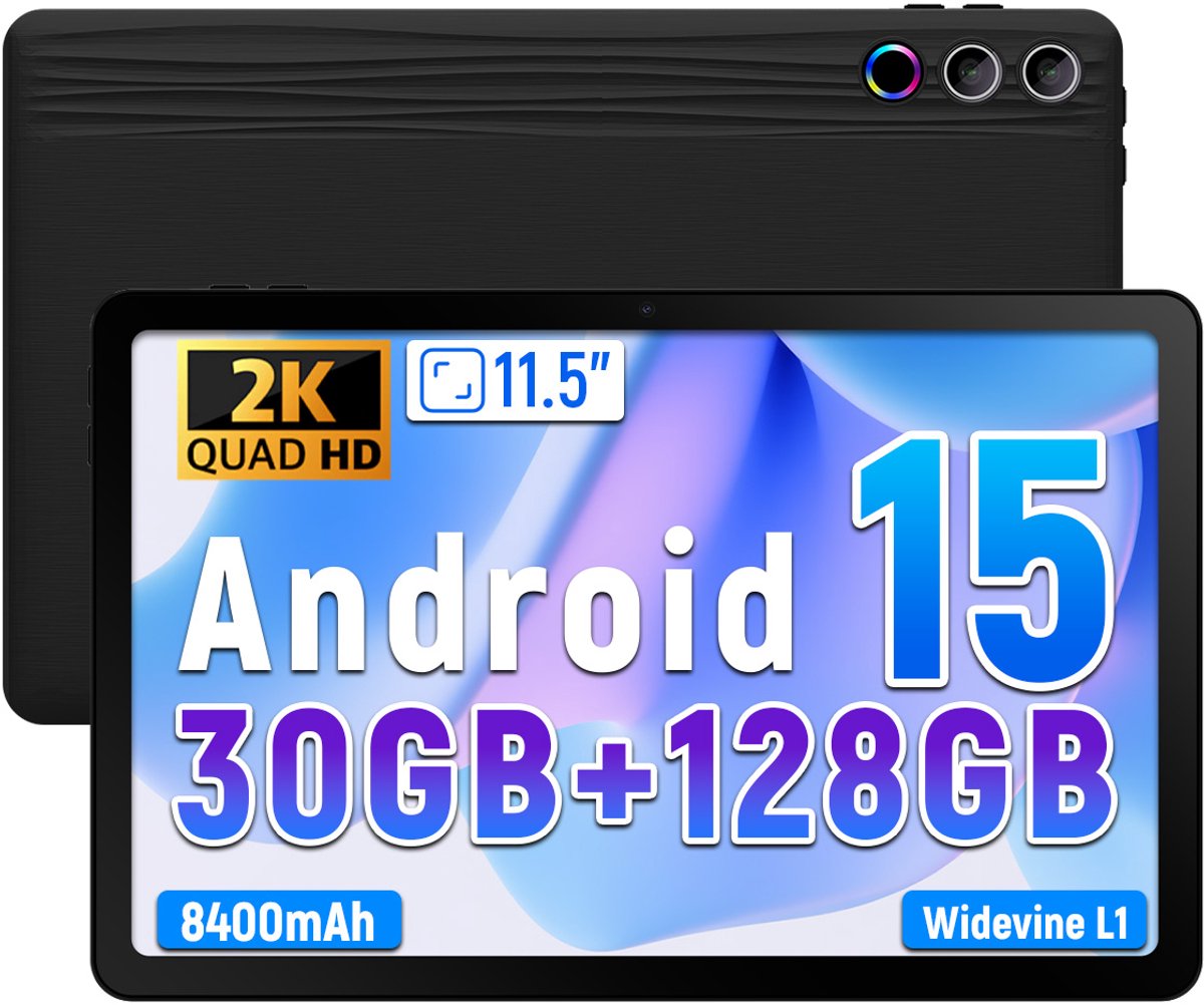 Hotlight G9 - Android 15 Tablet - 11.5 inch - 30(6+24)GB RAM/128GB ROM– 8400mAh - 2K Schermo Ultra - Zwart