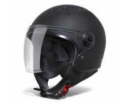 VINZ Como Jethelm met Vizier - Scooterhelm & Motorhelm & Brommerhelm - ECE 22.06 - XS -XXL - Mat Zwart - XL