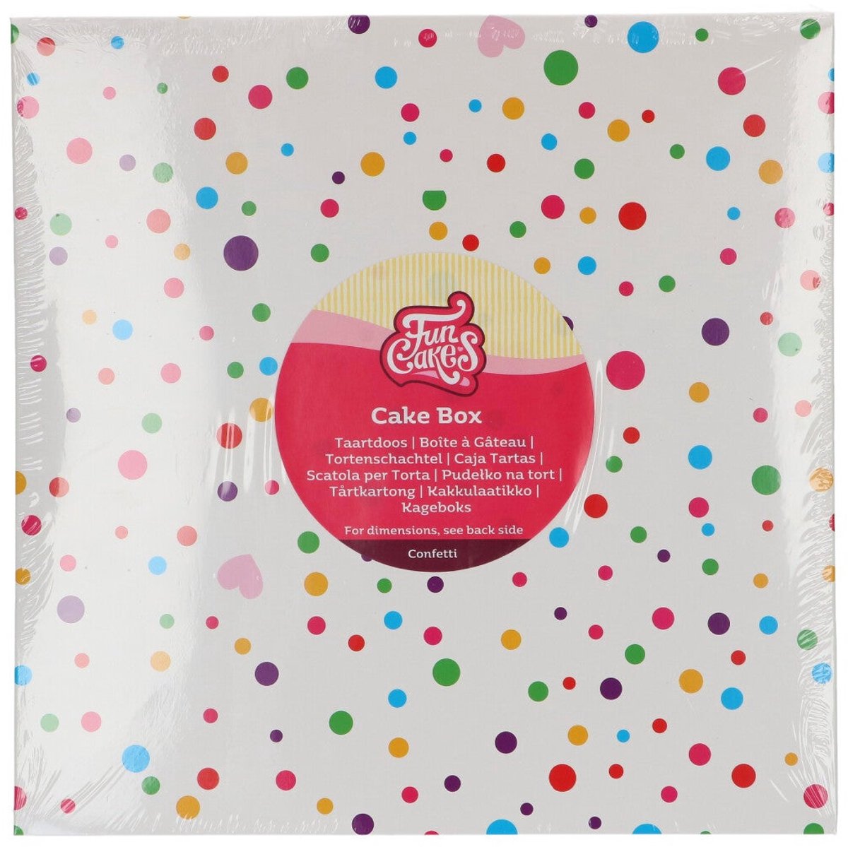 FunCakes Taartdoos Confetti - 25x25x15cm pk/1