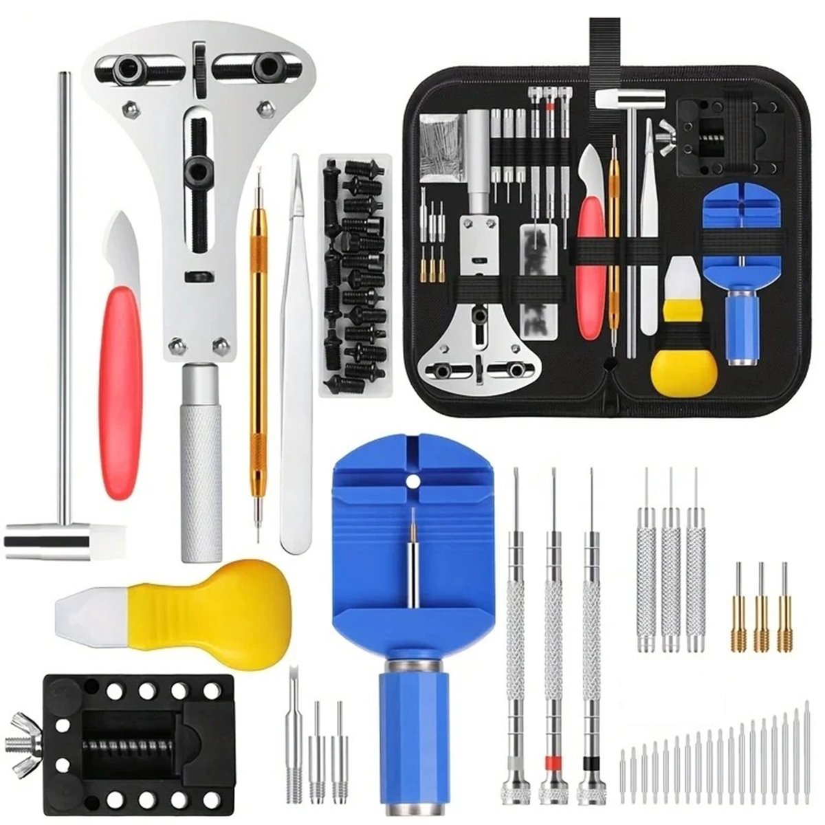 Homtas Horloge Reparatie Set - 147-delige - Horloge Precisie Reparatie Tool Kit Universeel - Horloge Gereedschap - Pinnetjes voor je Horloge - Horlogeband Inkortset