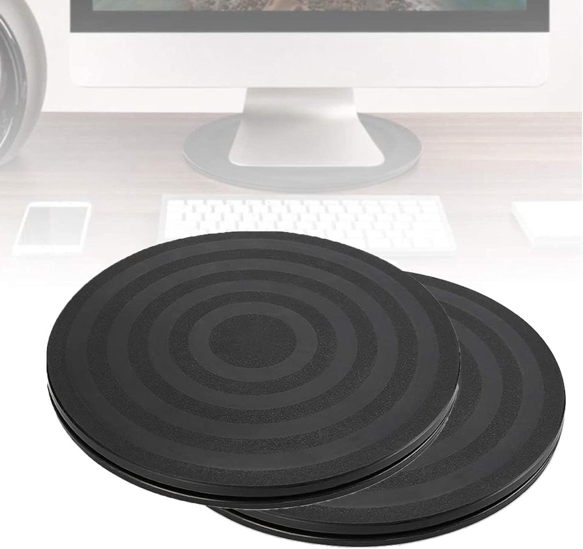 Draaibare TV stand - Universeel draaiplateau voor TV en computer - Zwart