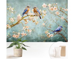 Top 10 fotobehang voor een sfeervolle accentmuur 2026: Wallfluent Fotobehang Lentevogels 152 x 104 cm