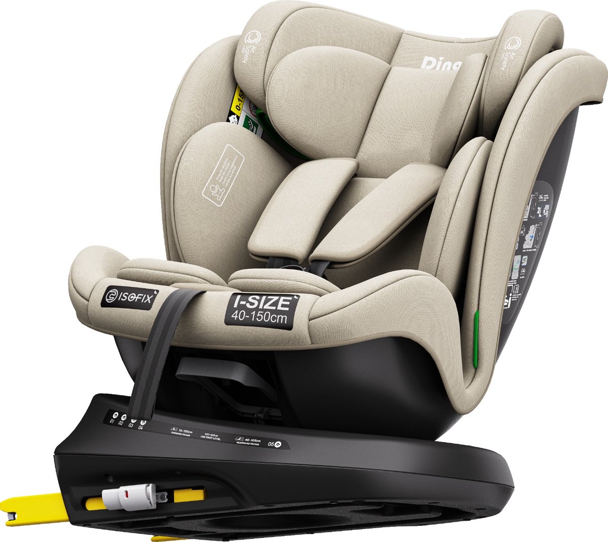 Ding Aiden 360° autostoel - Isofix, 40-150cm, geboorte tot 12 jaar
