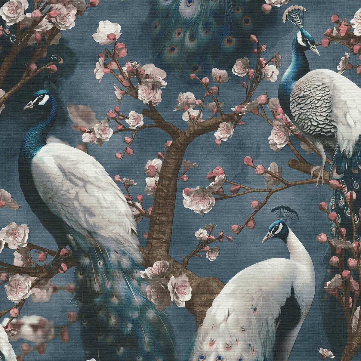 Vliesbehang Pauw met Tropische Vogels – Exotisch Jungle Behang – Hoogwaardige Wanddecoratie