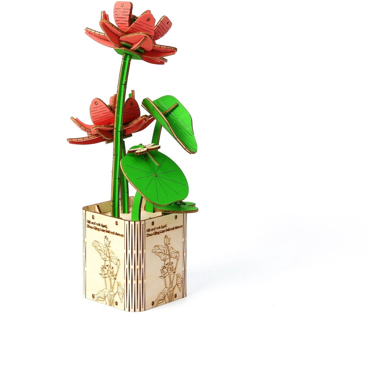 Lotus - 3D Puzzel met Handleiding - DIY - Miniatuur Modelbouw Hout Kinderen en Volwassenen - Houten bouwpakket - Assemblr