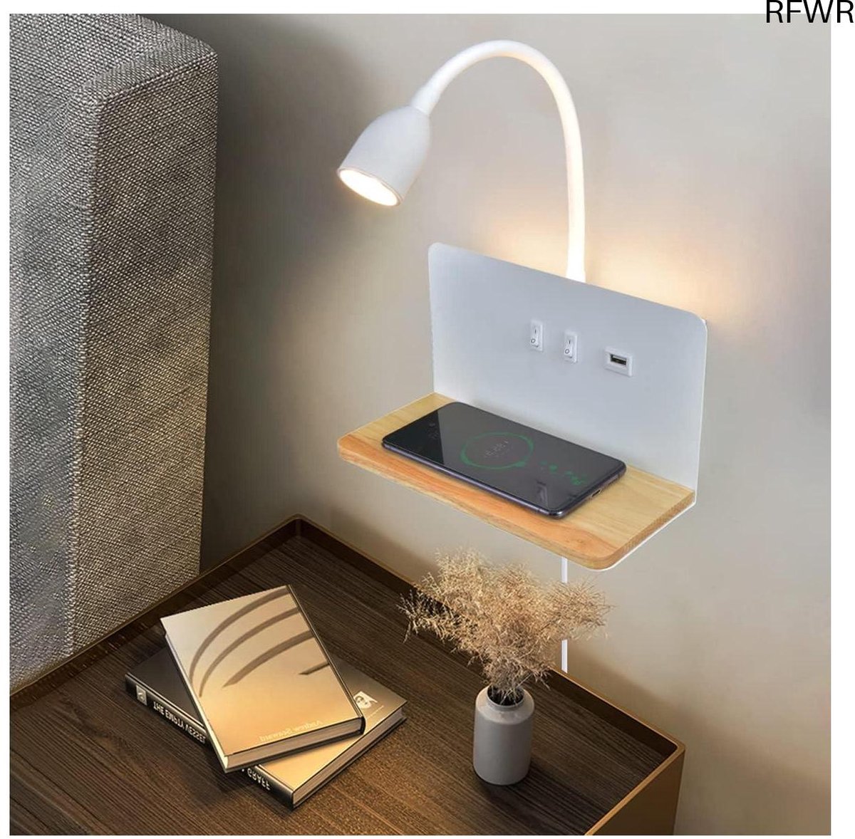 Wandlamp Binnen met Snoer - Wandlamp met Stekker voor Binnen - met Dimbare Schakelaar - In