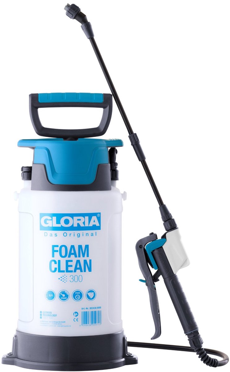 GLORIA Drukspuit FOAMCLEAN 300 | Drukspuit voor het aanbrengen van reinigingsschuim | Inhoud 3 liter