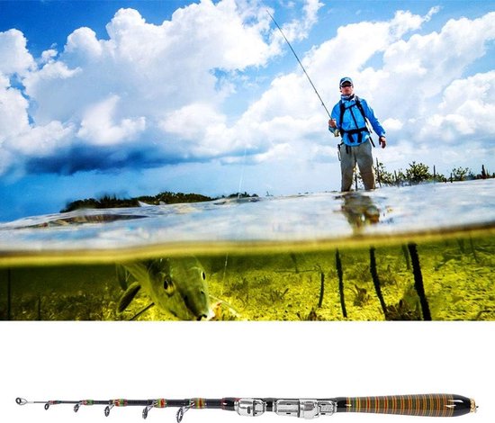 Telescopische Karperhengel Carbon - Draagbare Hengel voor Zee en Zoetwater Vissen (Verschillende Lengtes) — afbeelding 4