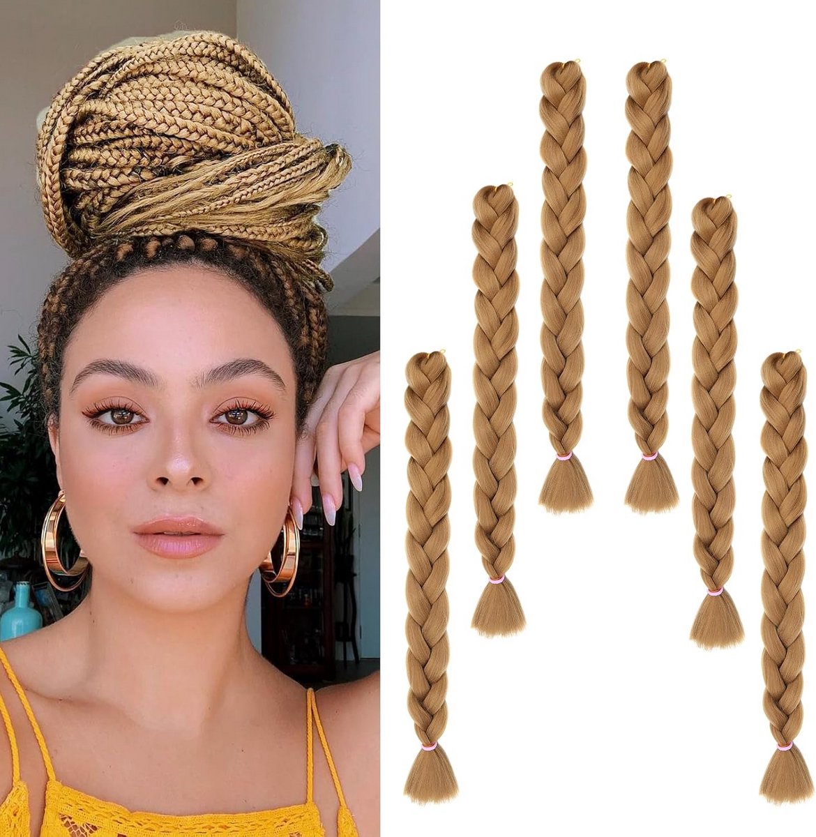 Synthetische Haarverlengingen Box Braids voor Haken 6 Stuks 41 cm