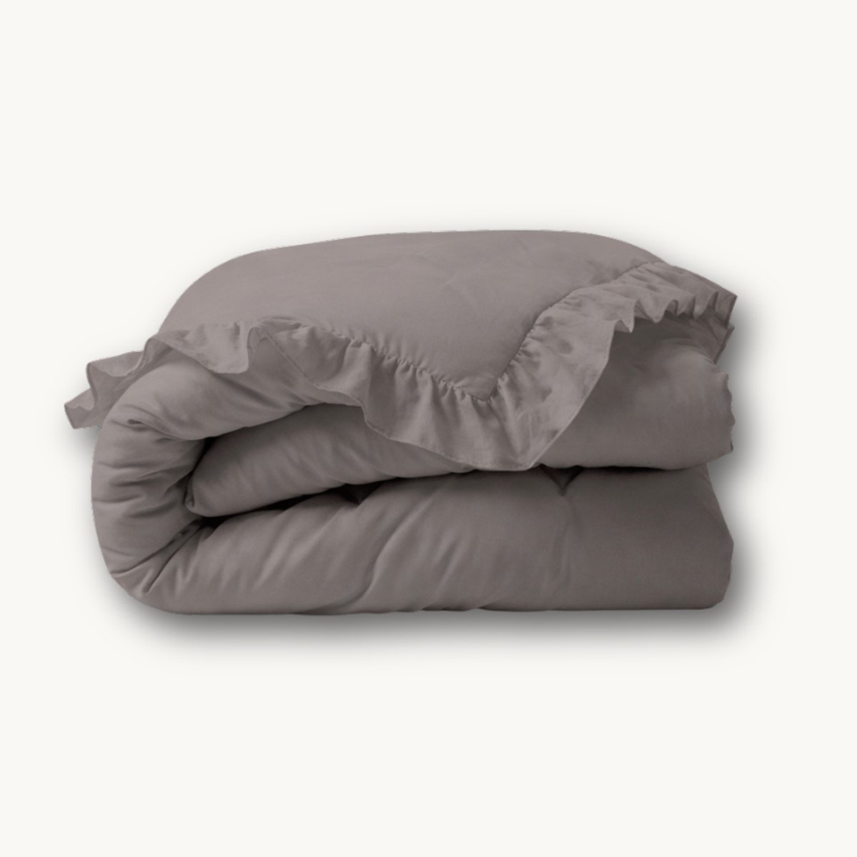 Y-NOT – Dekbed Zonder Overtrek 200x220 – Ruffles – All Season – Zacht & Wasbaar – Taupe