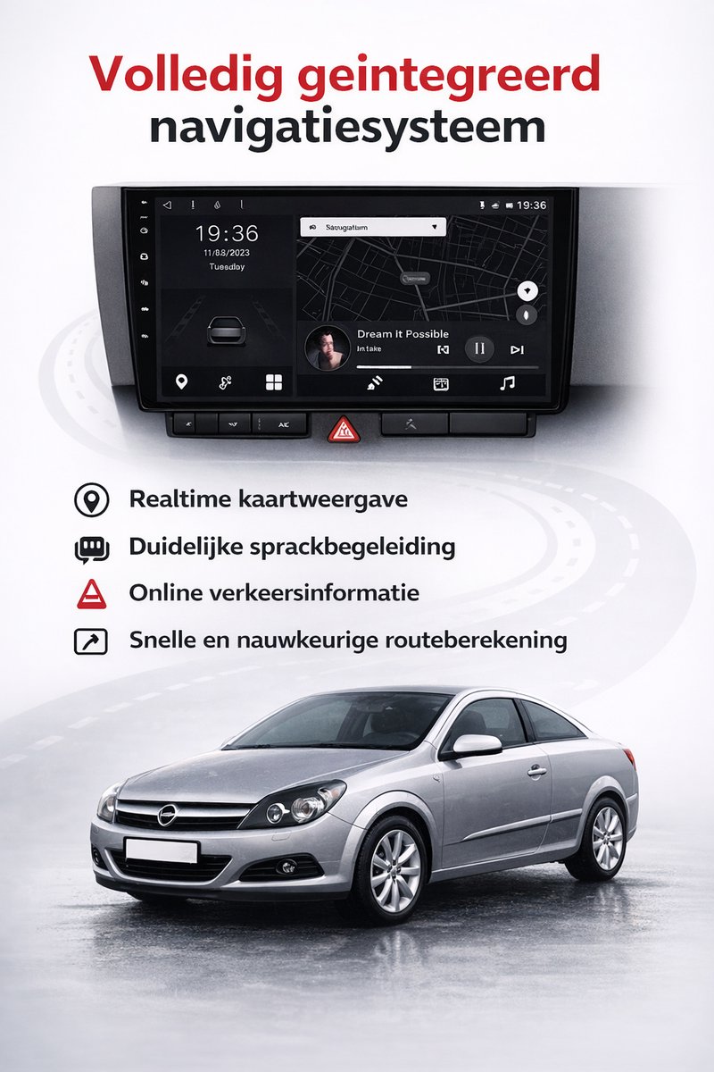 ADIVOX T4 9 inch geschikt voor Opel Astra/Zafira 2004-2011 Android 15 CarPlay/Auto/Wifi/RDS/DSP/5G/QLED/DAB+