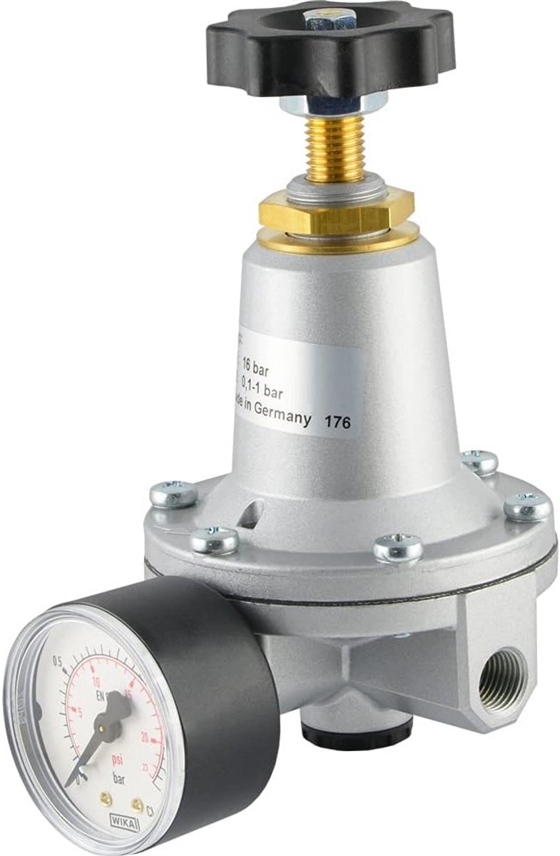 Precisie Drukregelaar met Manometer voor Perslucht (0,1-3 bar)