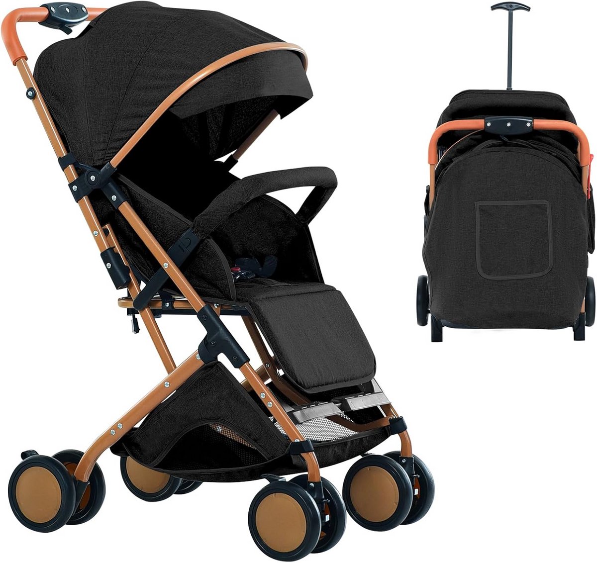 3-in-1 Kinderwagen Compact Inklapbaar met Ligstand en Accessoires
