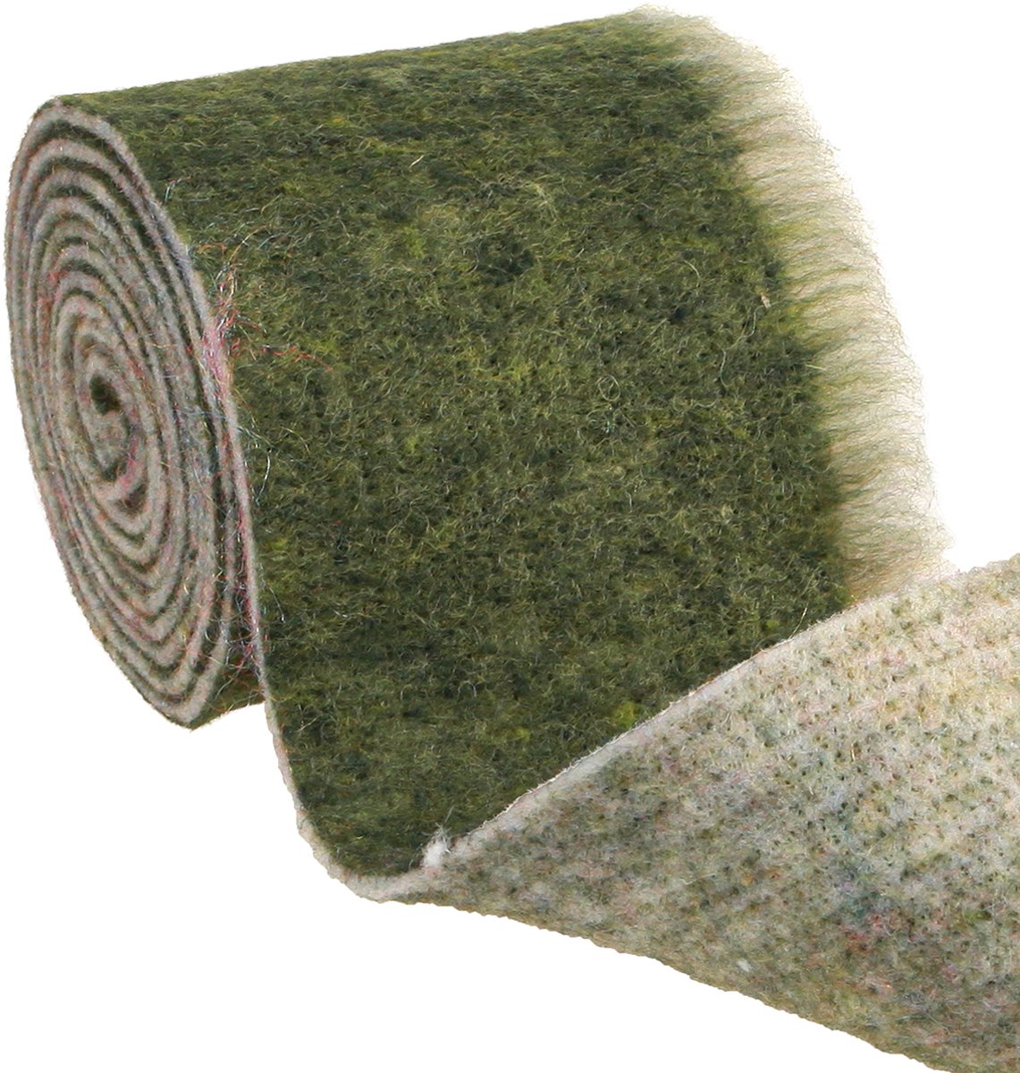 Vilten lint Franzi potlint wol wolvilt donkergroen 15cm 4m