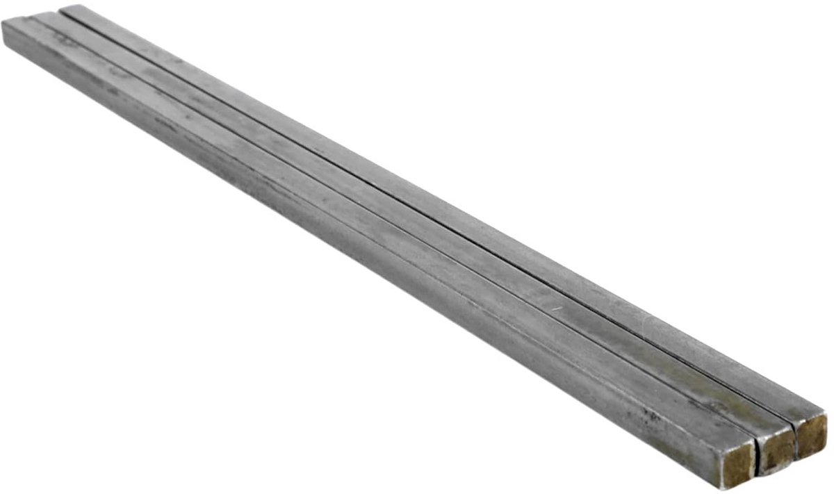 Set van 3 Vierkante Stalen Staven Koudgetrokken met Zinkcoating 3/16 Inch