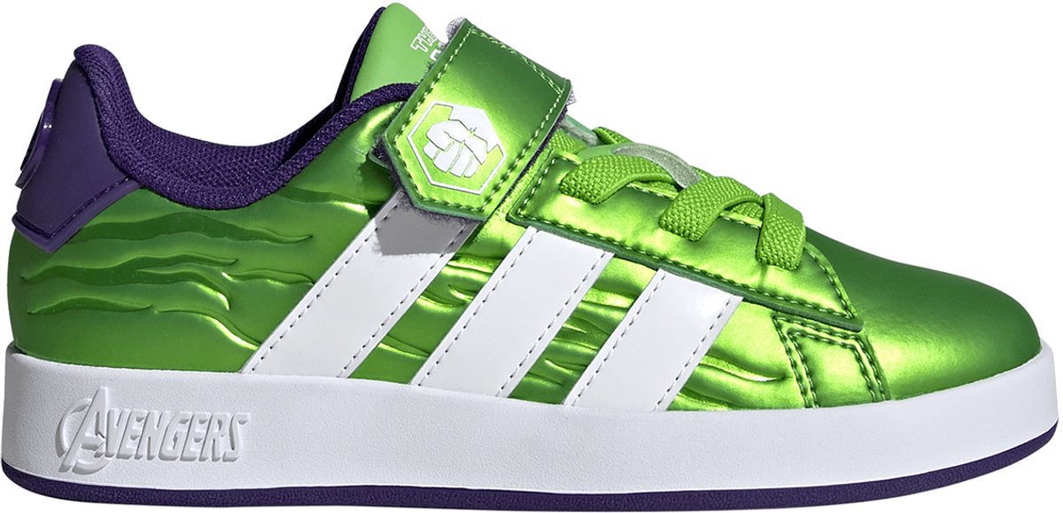 Adidas Kinderen Marvel Avengers Grand Court Sneaker HP3607 Sesogr/Ftwwht/Cpurpur Groen