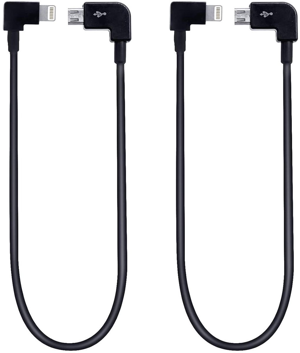 2 Stuks Nylon Micro USB Kabel 29 cm voor DJI Drones - Datakabel Afstandsbediening