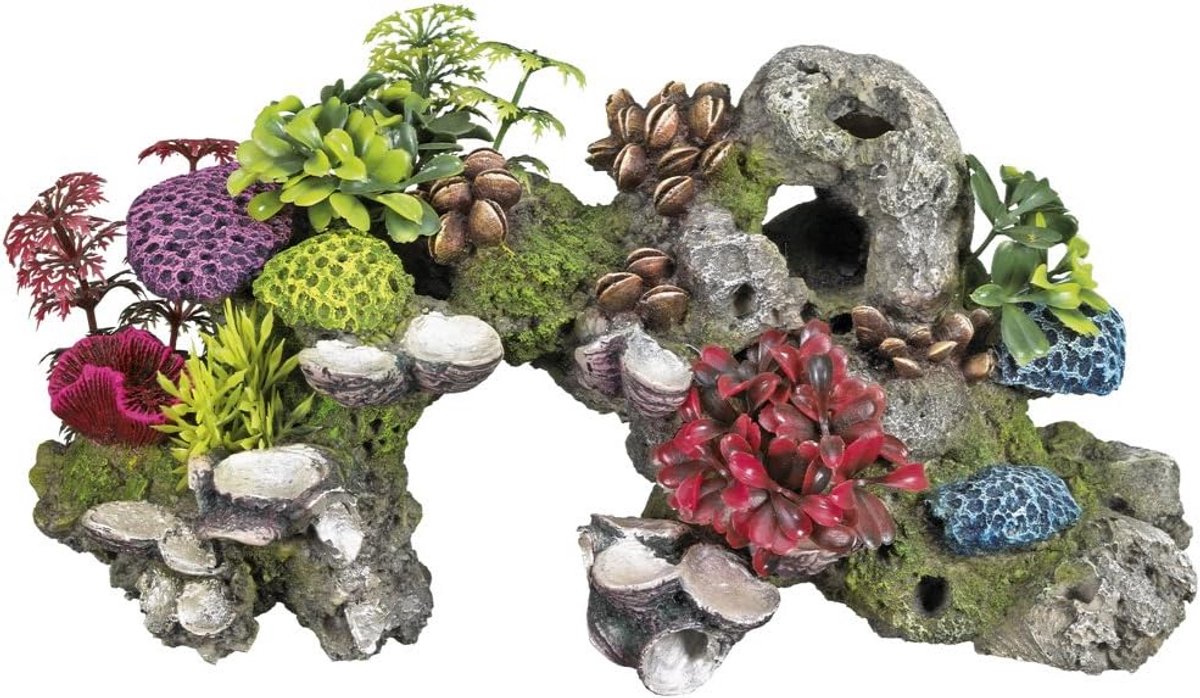 Decoratie voor Aquarium Koraal met Planten Polyresin