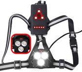 West Biking Looplicht, USB-oplaadbare Borstlamp, 90 Graden Verstelbare Stralingshoek 500 Lumen Waterdichte Lamp Voor Hardlopen Met Reflecterende Riemen Voor Hardlopers Joggen En Kamperen