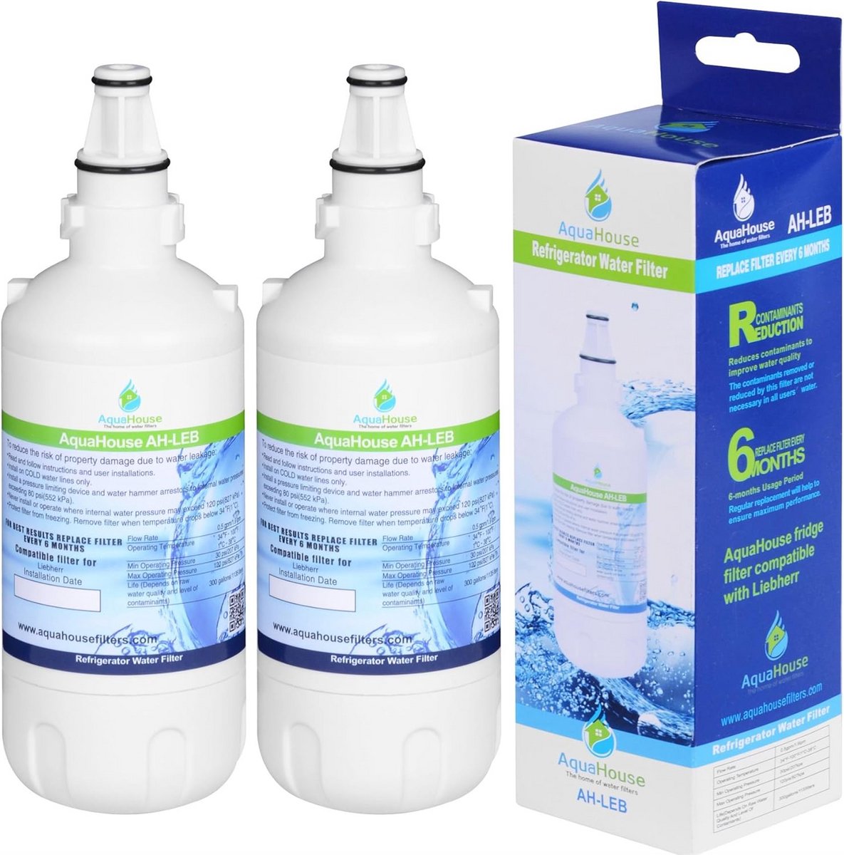 2x Waterfilter Compatibel met Diverse Modellen Koelkasten