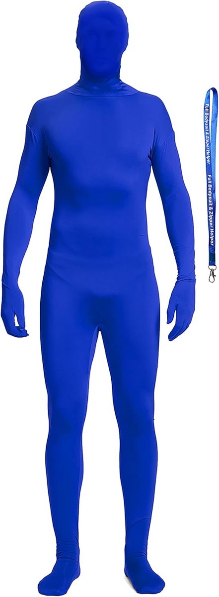Unisex Volledig Stretch Hals-tot-Teen Kostuum Blauw