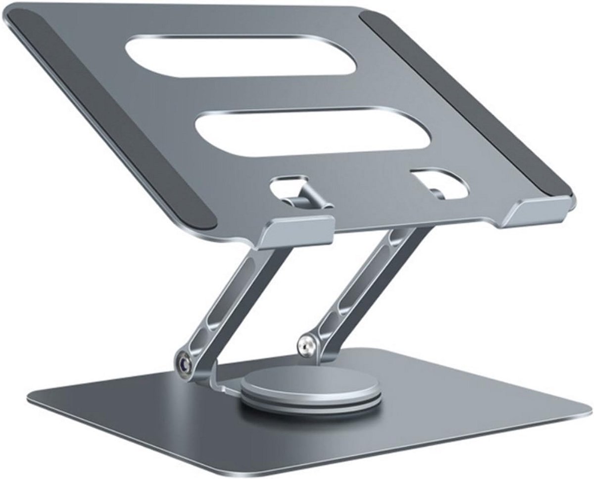 In hoogte verstelbare laptopstandaard met 360 graden draaibare basis voor 10-17 inch