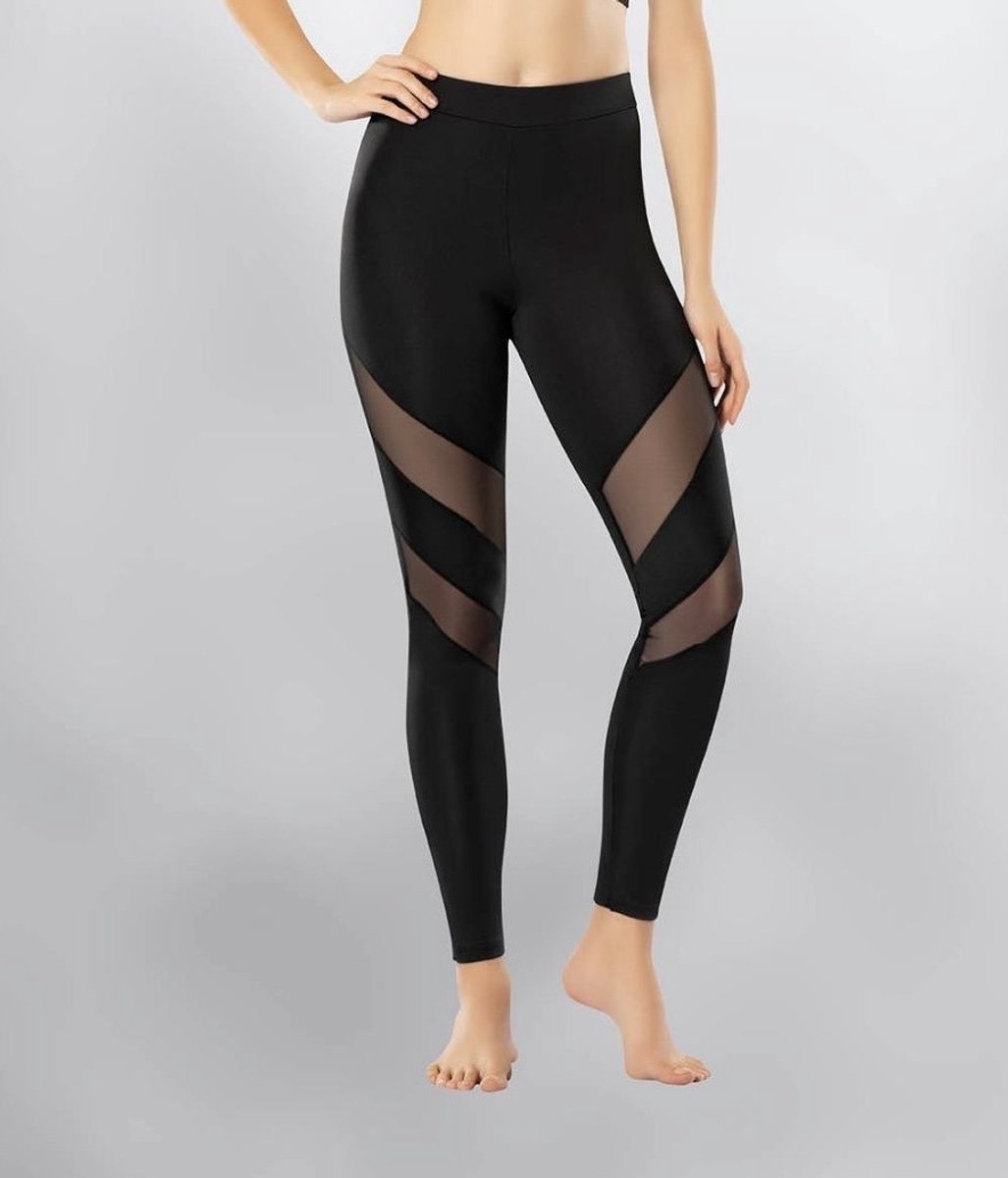 DONEX® Dames sportlegging - Sportkleding dames - yoga legging dames - Hardloopbroek dames - Mira - Zwart Maat S