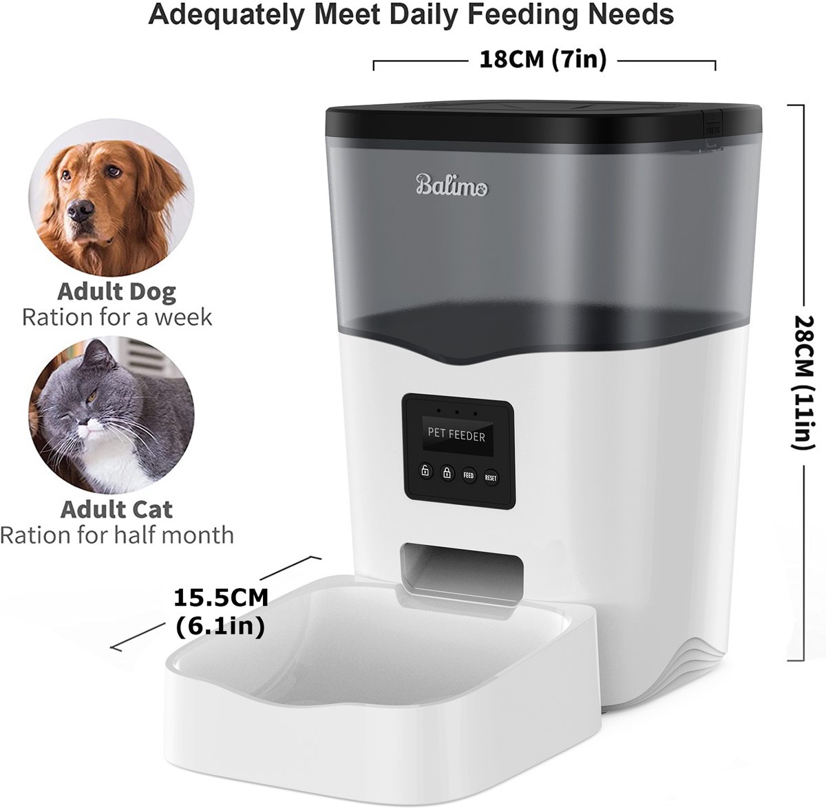 Balimo Automatische Voerbak - Kat en Hond - Voerautomaat Met App thumbnail 5