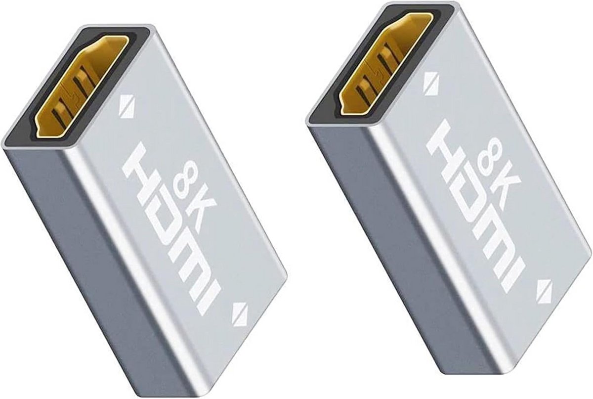 2-Pack 8K HDMI Vrouwelijke Adapter voor Kabelverlenging - Ondersteunt 3D HDR