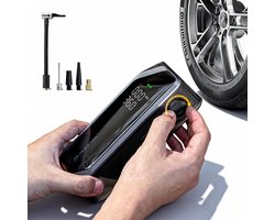 Draagbare Bandenpomp - Luchtpomp Auto Fiets - Banden Oppompen - Intelligent Draaiknop Bediening - 150 PSI - Zwart