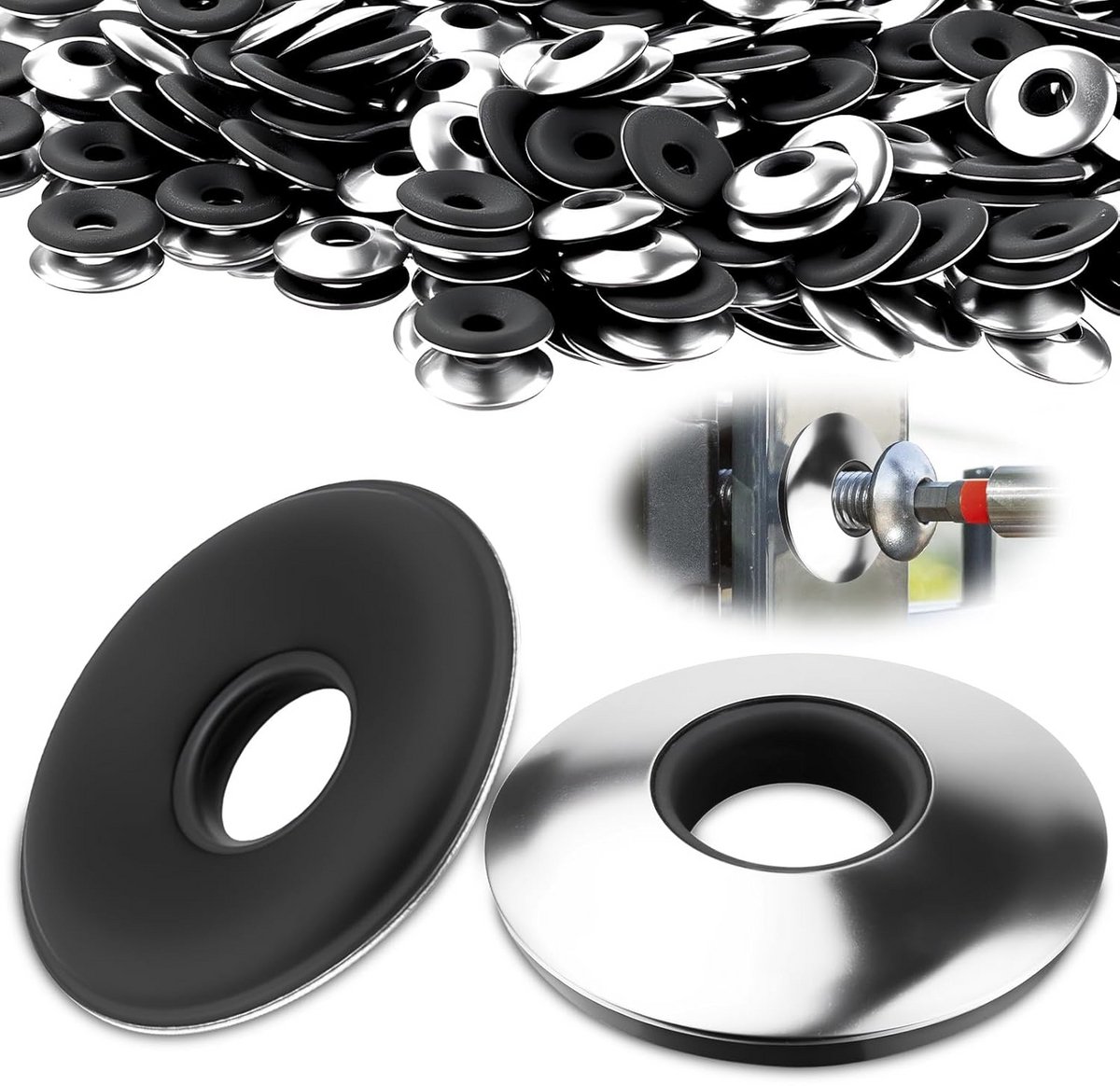 EPDM Afdichtringen RVS M4,2 x 12 mm - 60 Stuks Waterdichte Sluitringen