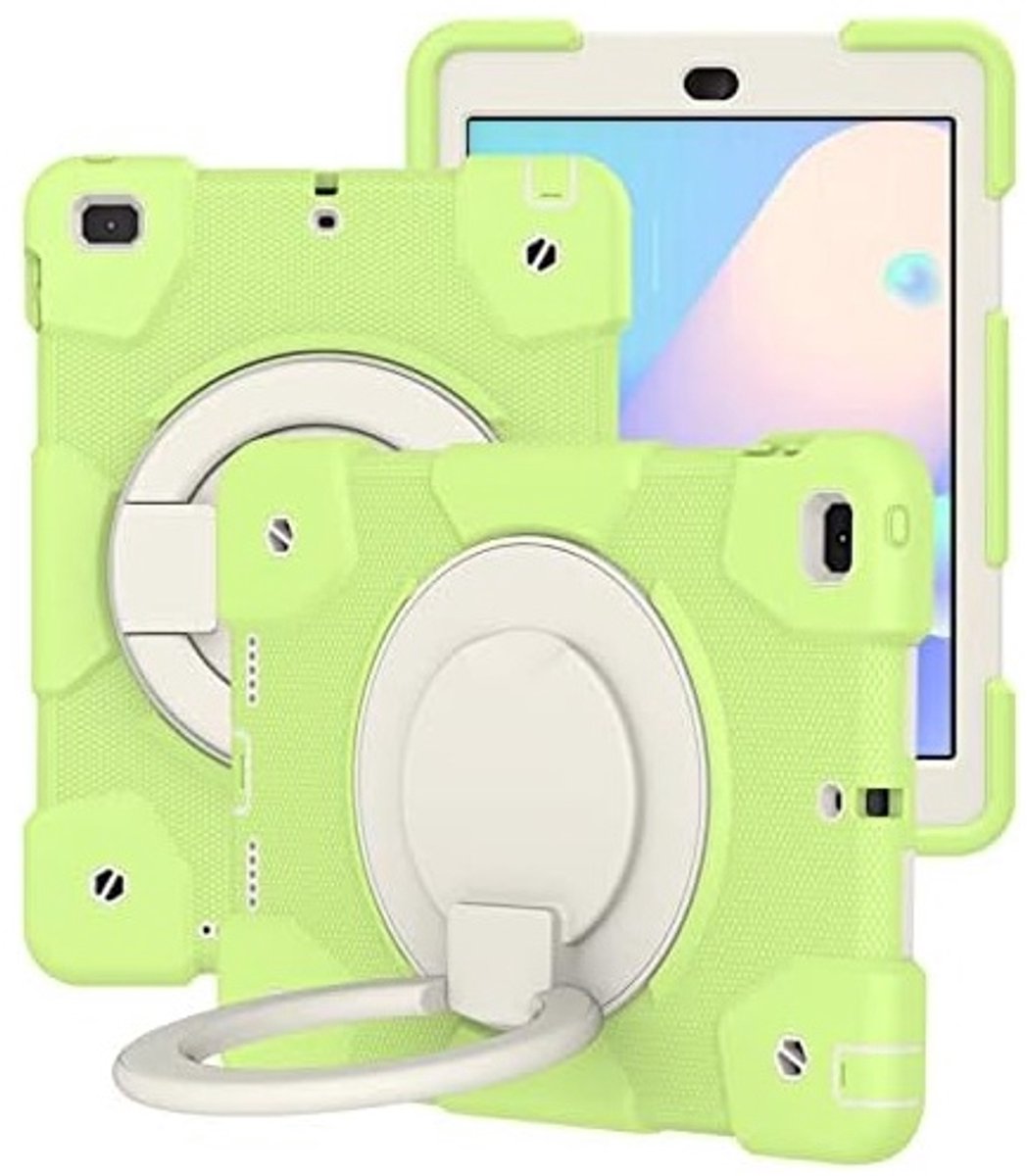 Switte Robuuste Beschermhoes voor iPad mini 6 - Schokbestendig met 3-in-1 Displaybescherming en 360° Draaibare Standaard - Matcha Groen