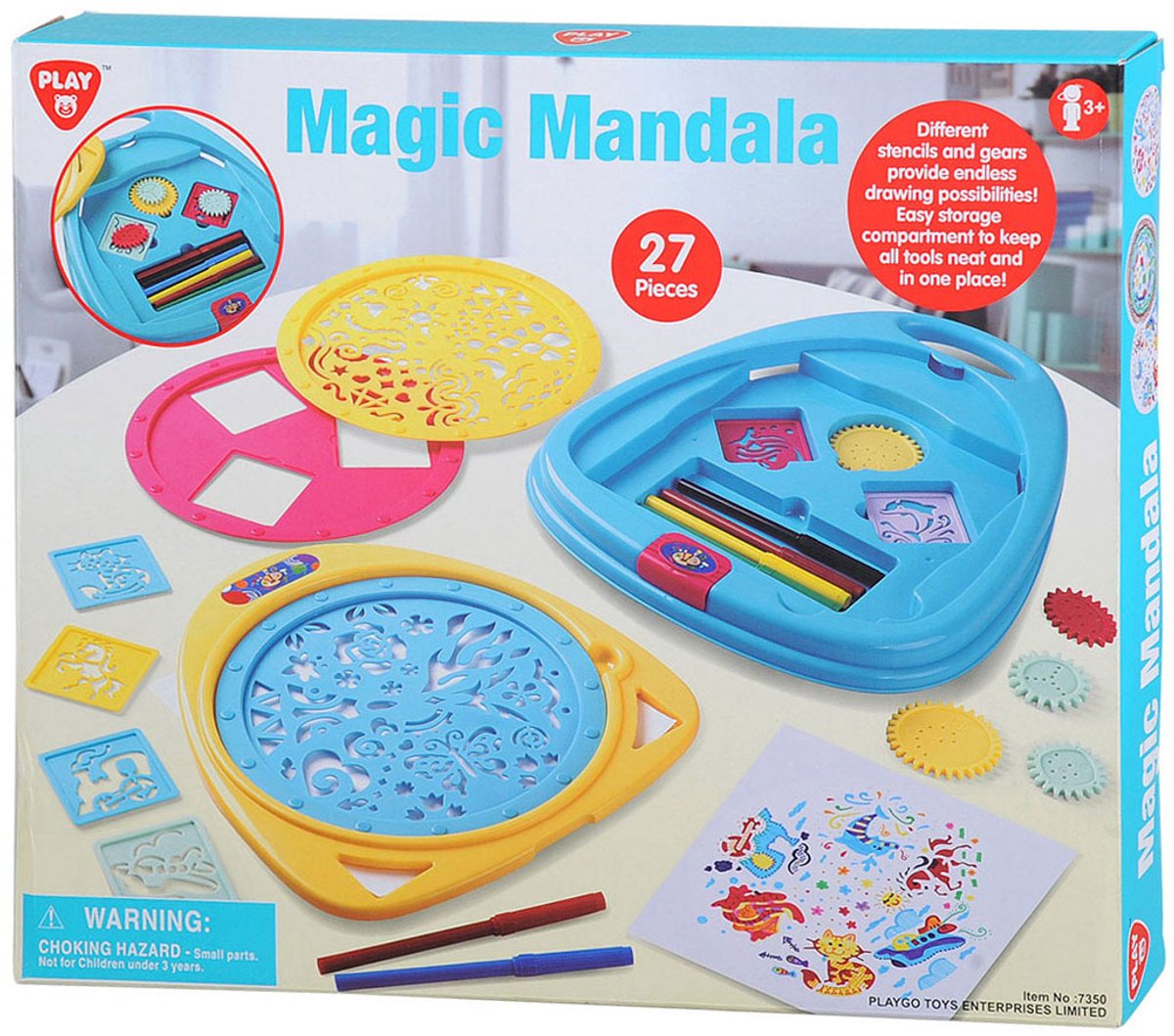 Playgo mandala tekenset creatief speelgoed - 27-delig mandala set.
