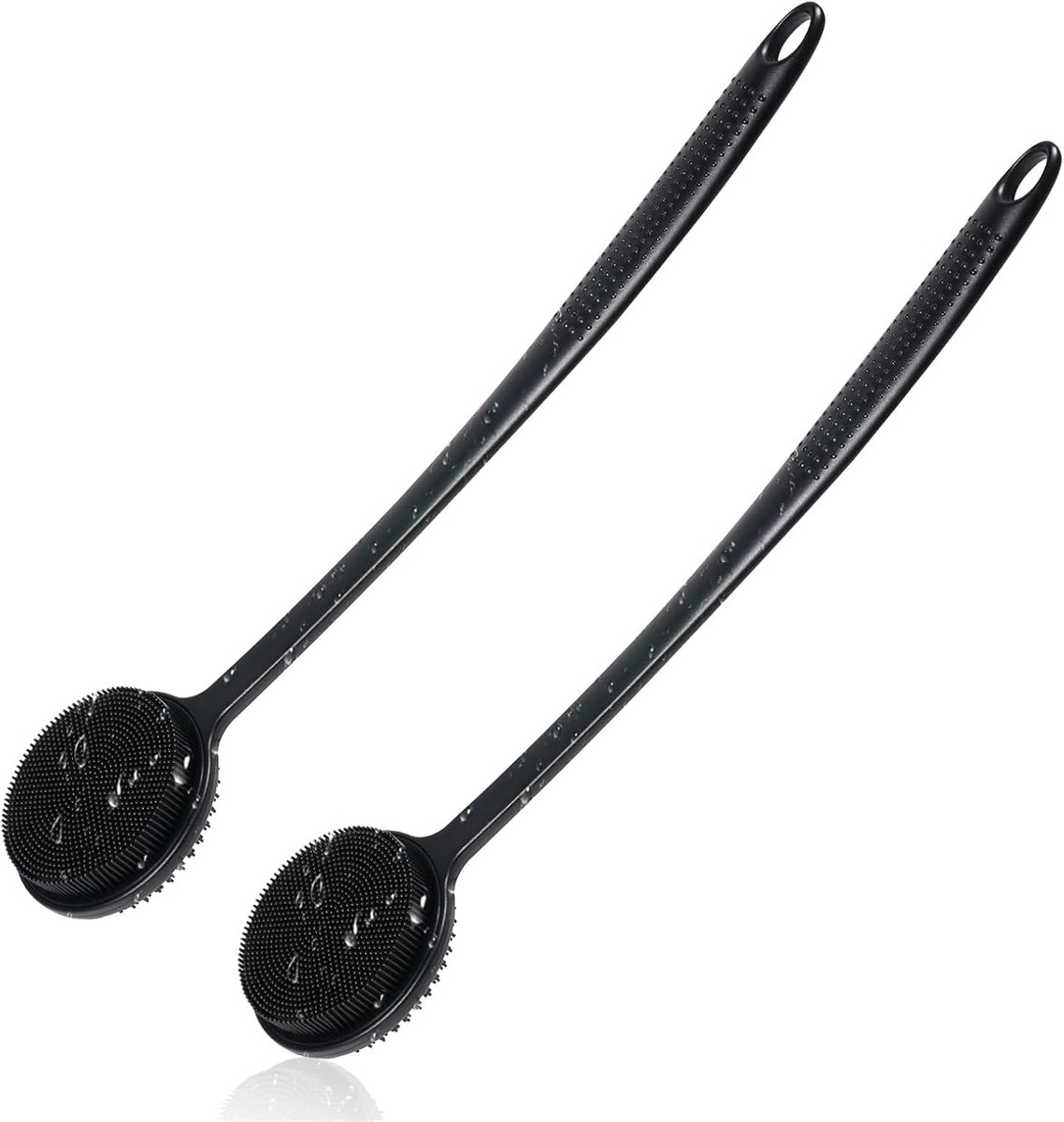 Lange Steel Doucheborstel - Dubbelzijdig Reinigen en Masseren