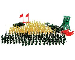 Mission Control militaire speelset - 180-delig kunststof speelgoed leger.