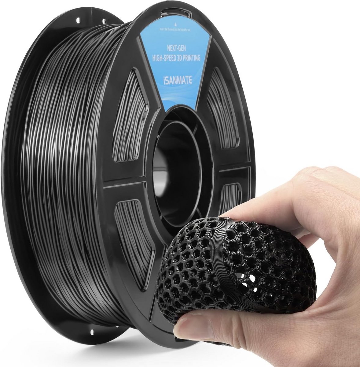 Flexibel TPU Filament 1.75 mm 95A Zacht Rubberachtig voor 3D Printer, Hoge Snelheid, 1KG Zwart