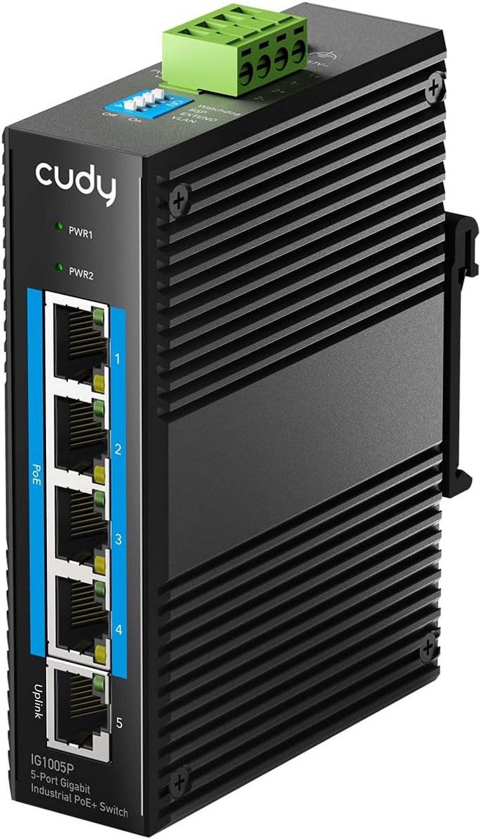 Industriële PoE Switch Hub met 4 Poorten - Robuust en Betrouwbaar Netwerk