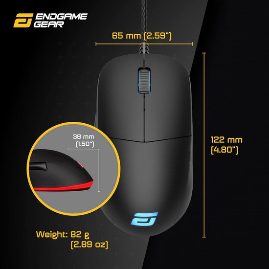 RGB Gamingmuis met PMW3389 Sensor - 16.000 CPI - 60M Klikduur - Zwart — afbeelding 2