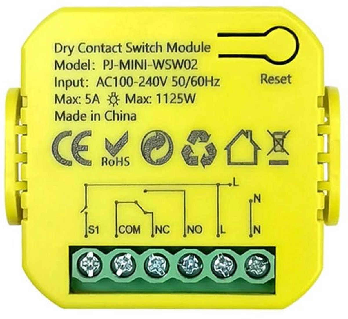 WiFi Droogcontact Relaismodule met App Controle (12V/24V DC, 100-240V AC) - Zonder Merk