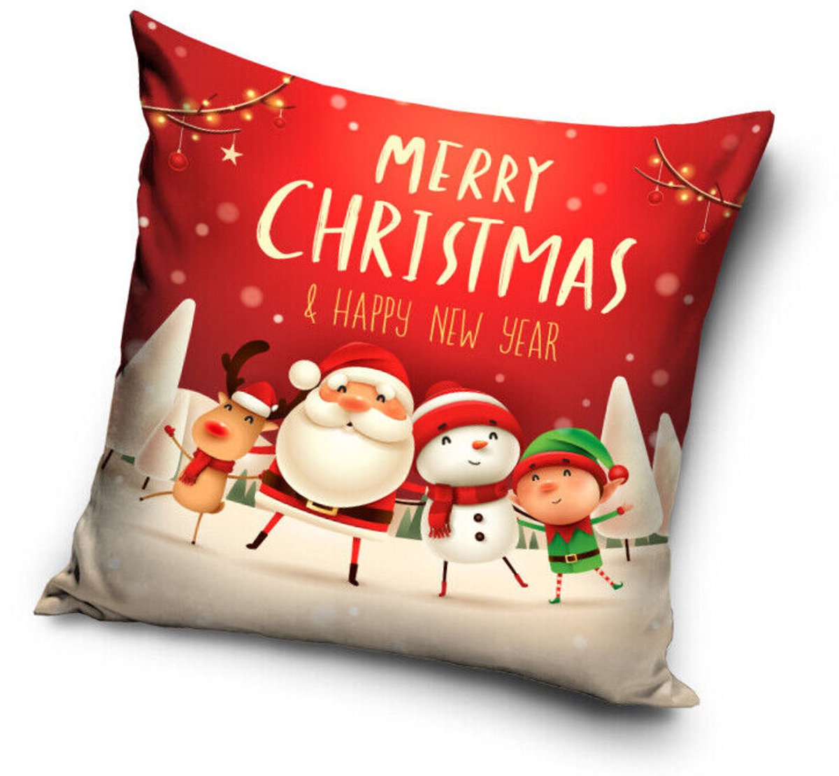Kerstvakantie decoratieve kussenhoes 40x40 cm